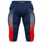 Custom 7-pad football pants back view with printed side panels