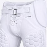 Hex padded football pants with adjustable belt and lace-up waist