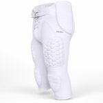 Custom padded American football pants side view in white