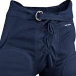 : Custom padded football pants adjustable belt and reinforced stitching