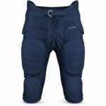 Custom navy padded football pants with integrated seven-pad protection