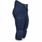 Navy custom 7-pad football pants side view