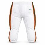 Custom 7-pad American football pants back view in white