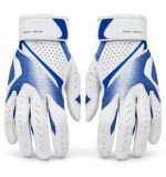 Pair of mesh batting gloves with pebbled leather palm and finger venting