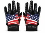 Black leather palm view of USA batting gloves with perforated fingers