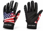 Black USA batting gloves with moulded finger armour and brushstroke flag panel