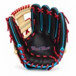 Custom Baseball Infield Glove | OEM, ODM & Private Label | Black, Cyan & Scarlet - Image 3