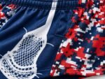Close-up of breathable mesh fabric on custom lacrosse shorts