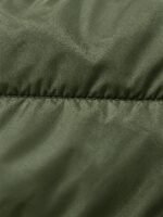Woodland camo quilted placket stitching on custom bomber jacket by Wani Wear